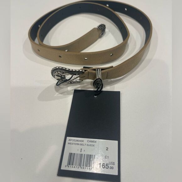 The Kooples THIN CAMEL LEATHER BELT WITH WESTERN
BUCKLE NWT - Picture 6 of 8